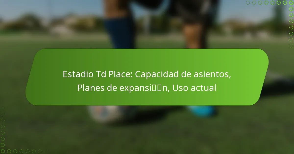 Estadio Td Place: Capacidad de asientos, Planes de expansión, Uso actual